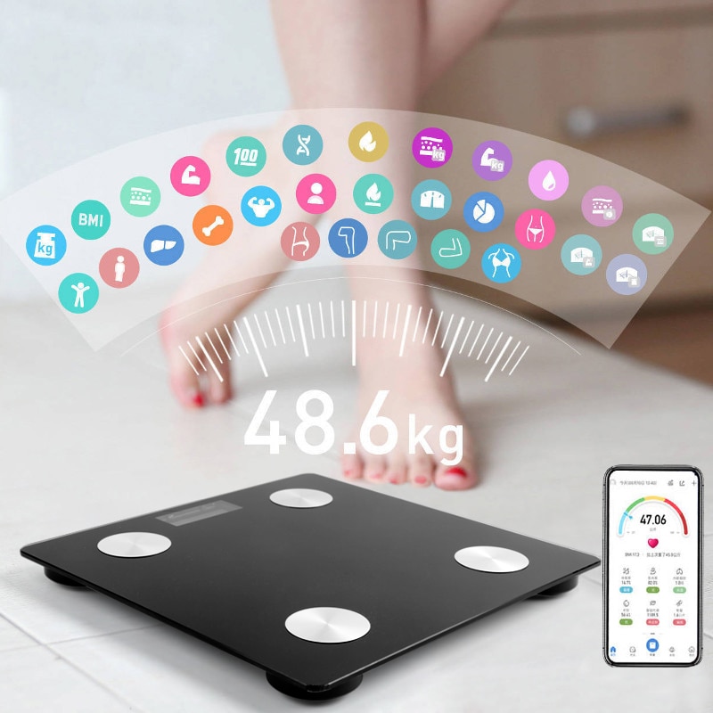 Bluetooth Bathroom Scales Smart Electronic ​Floor Scales BMI Body Fat Scale Body Weight Scale Balance Body Composition Analyzer