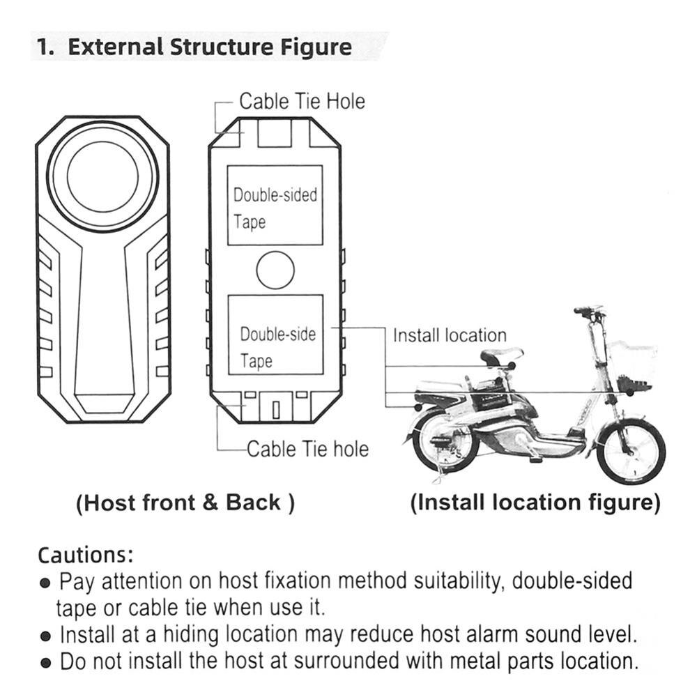KS-SF22R étanche télécommande moto vélo voiture électrique véhicule sécurité Anti perdu rappeler Vibration avertissement capteur d'alarme