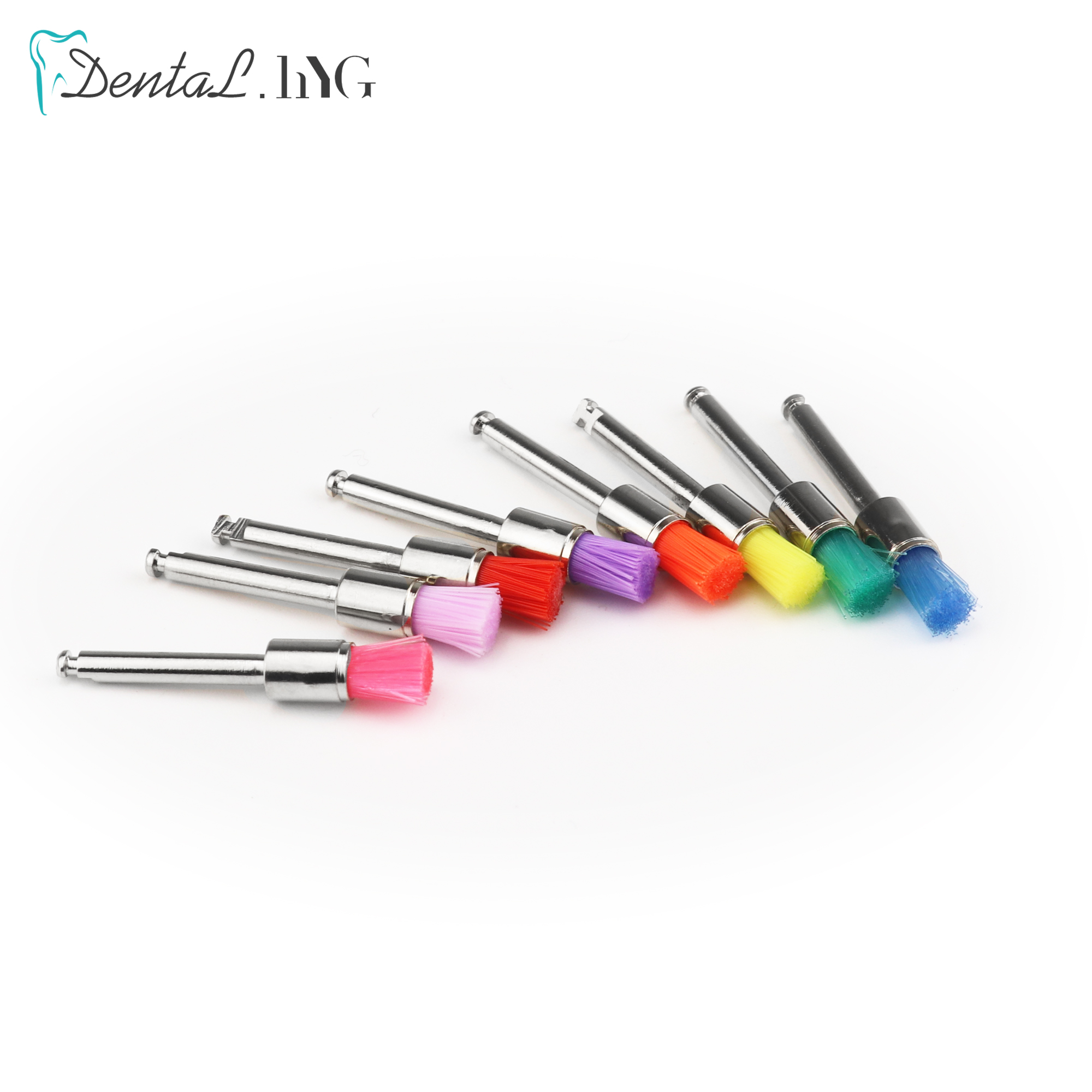 100pcs/Bag Disposable Dental Polisher Nylon Bristle Brush Polishing Brushes Teeth Whitening Prophy Brushes Dentist Materials