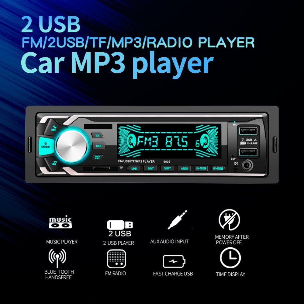 Radio Auto Autoradio 1 Din Bluetooth SD MP3 Speler Coche Radio Estereo Poste Para Auto Audio Stereo Carro 2 DUBBELE USB