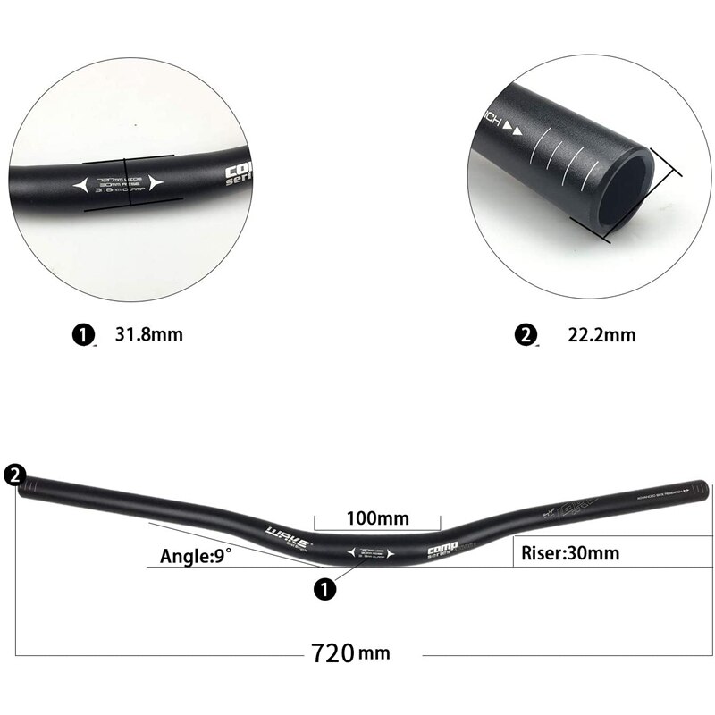 720mm mountain bike handlebars