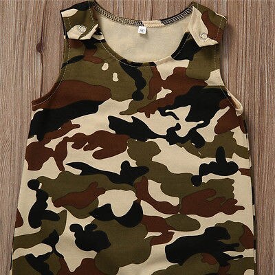 Multitrust Kleinkind Infant Baby Junge Mädchen Camouflage Romper Neugeborenen Baby Kleidung Ärmellose Sunsuit Outfits Overall 0-18 mt