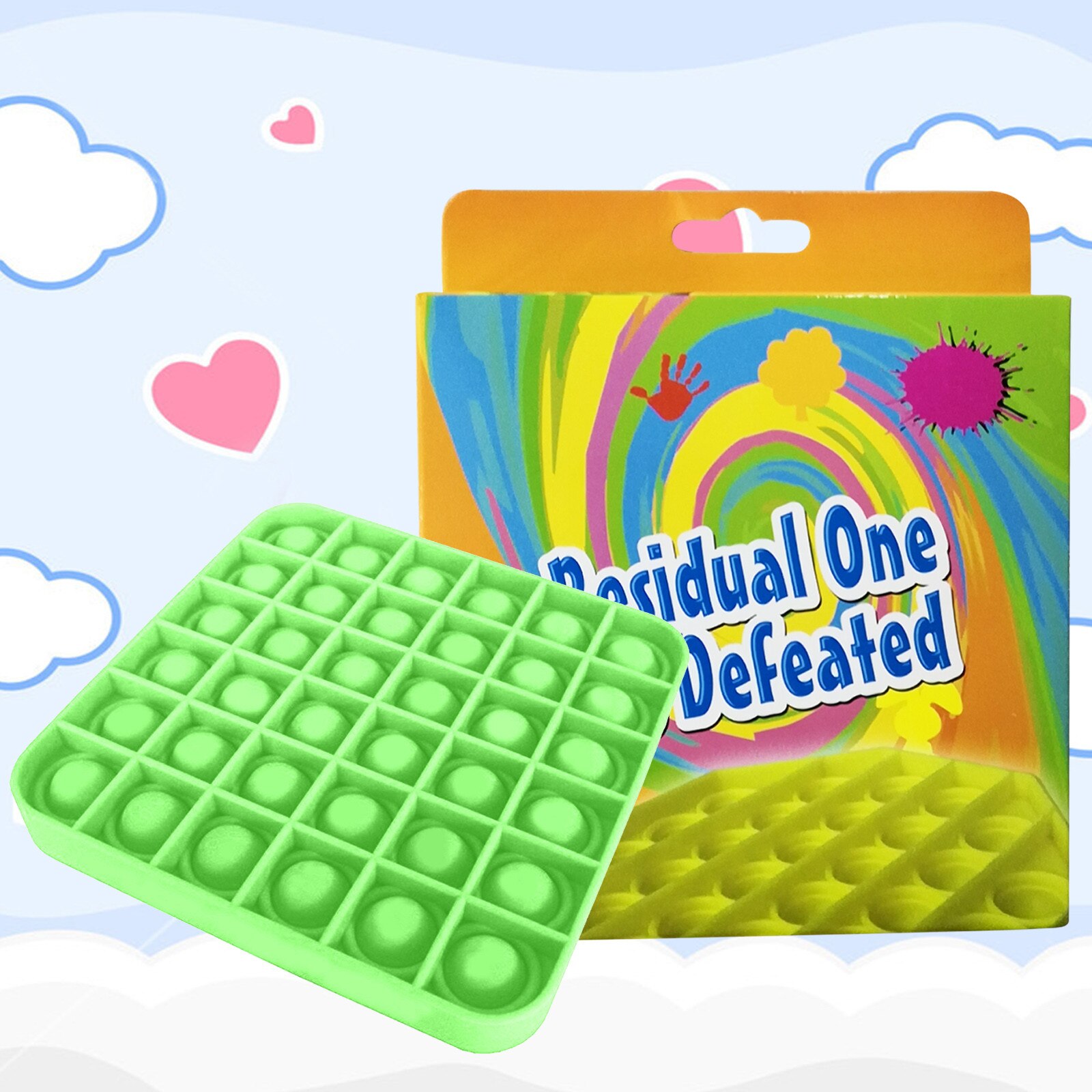 12cm Square Push Bubble Fidget Sensory Toy Unisex Autism Stress Reliever Toy Christmas Decompressie speelgoed: B