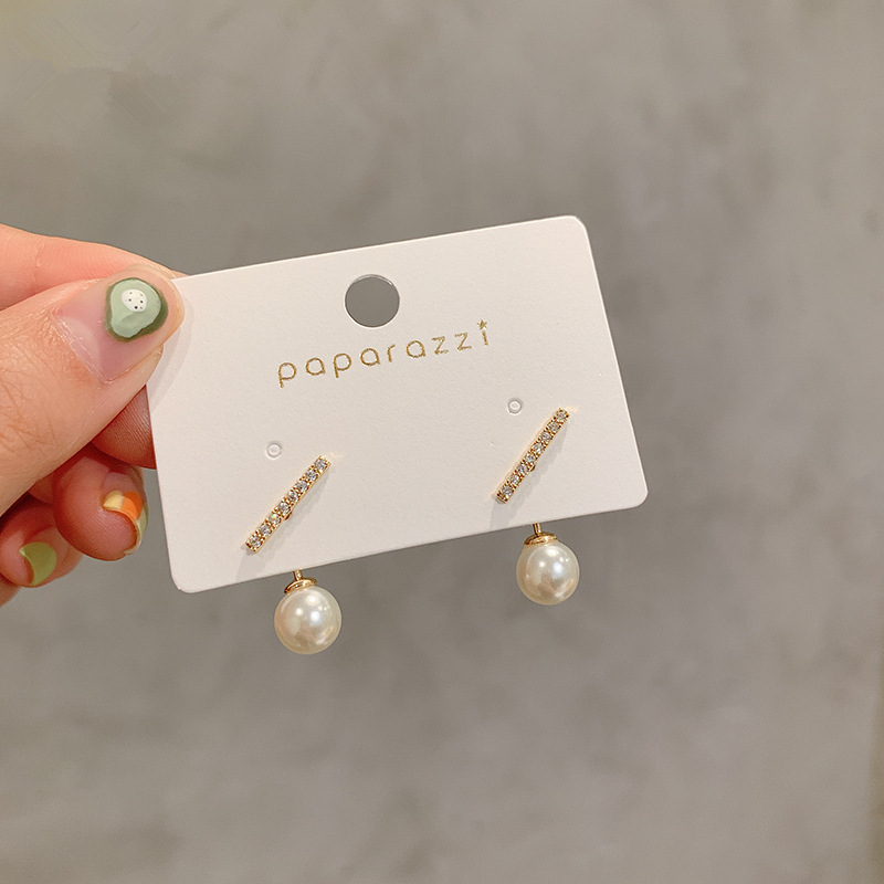 Nuevos bonitos pendientes de aro con tachuelas de perlas para mujer, pendientes minimalistas de Color dorado, aros pequeños Huggies, joyería de para boda: Bronce antiguo plateado