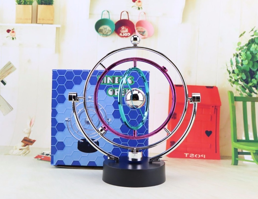 Farbe Celestial Orbital Perpetual Motion Instrument Armillary Kugel Tisch Decor Kinetische Orbital Revolving Gadget