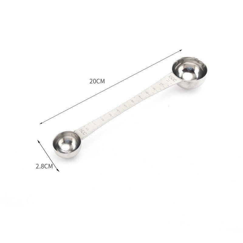 1PC Coffee Measuring Spoon with Graduated Double Ends Rose Gold Graduated Roasted Long Handle Tool Stainless Steel Scoop Spoons