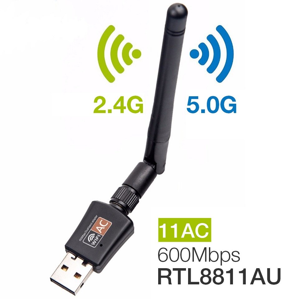 1200Mbps WIFI adaptateur USB double antenne USB 3.0 carte réseau 5Ghz sans fil adaptateur pour ordinateur portable Win 7/8/10 Linx2 MAC OS Vista: 600Mbps