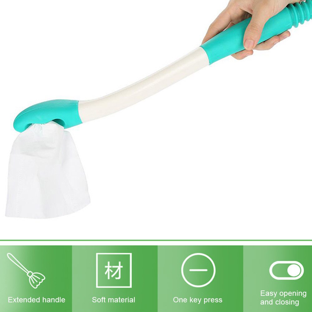 Long Handle Reach Comfort Bottom Wiper Self Wipe Assist Holder Toilet Paper Tissue Grip Self Wipe Aid Motion Assistance