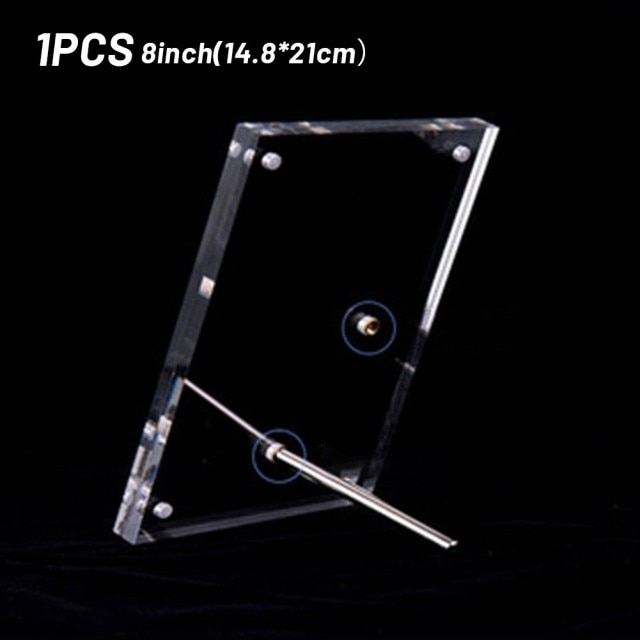Diy akryl číry magnetický fotorámik obdĺžnik rámik na obrázok vizitka držať bytový dekor narodeninový dekor: L