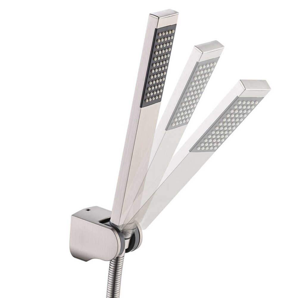 Handheld Brass Square Shower Head Set Home Modern Hotel Accessories With Hose And Holder Easy Install Wall Mounted Bathroom