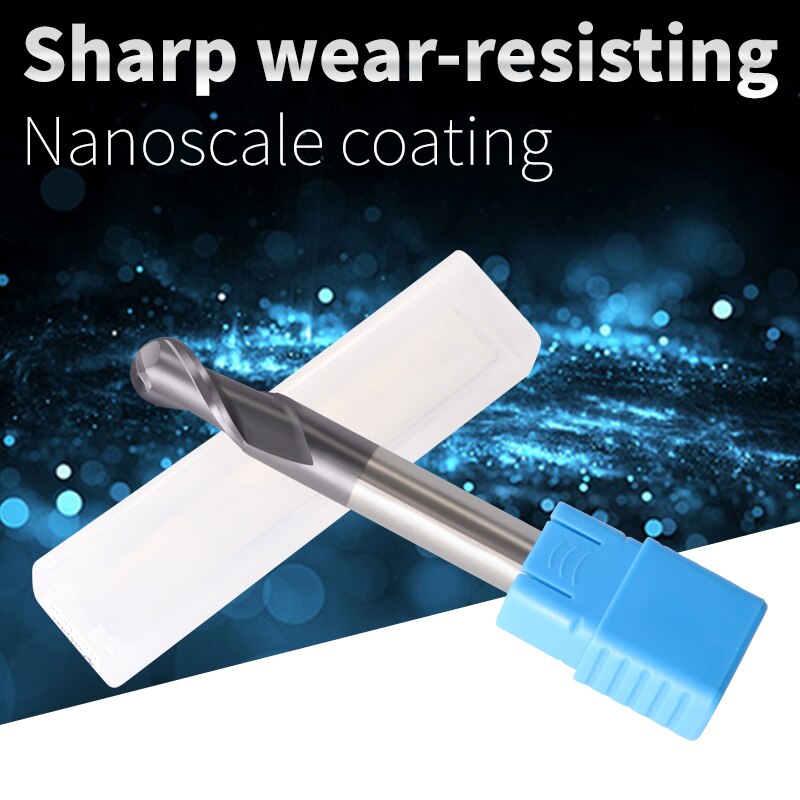 1PCS Fresa HRC55 Ball Nose End Mills Cutting CNC Machine Tools Milling Cutters Tungsten Cobalt Alloy For Aluminum Alloy Carbide