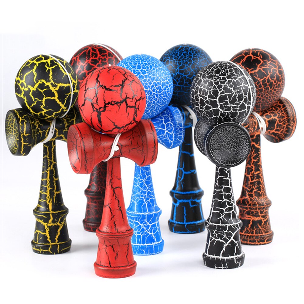 Kendama-pelota de malabares tradicional japonesa, juguete deportivo de madera con pintura con grietas, al aire libre, juguete