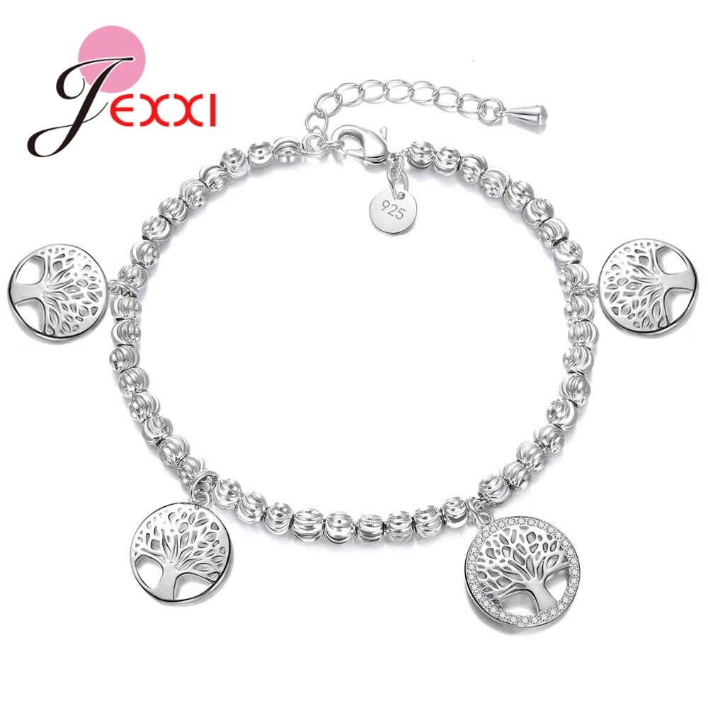 925 sterling zilveren kralenarmbanden, eenvoudig verstelbaar, pulseras mujer sieraden voor vrouwen, beste vriend 16 stijl: Levensboom