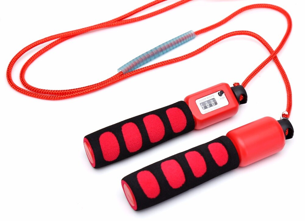 Crossfit Fitness Equipment Adjustable Sponge Handle Rope Length Jumping Bodybuilding Exercise Bearing Rope Skipping 390: Red