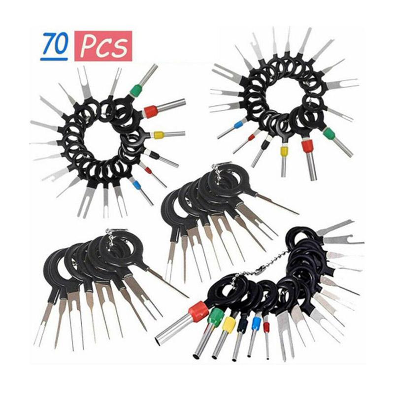 70 pcs/set Car Terminal Removal Tools Car Electrical Wiring Crimp Connector Pin Extractor Kit Auto Car Repair Hand Tool Plug Key: Default Title