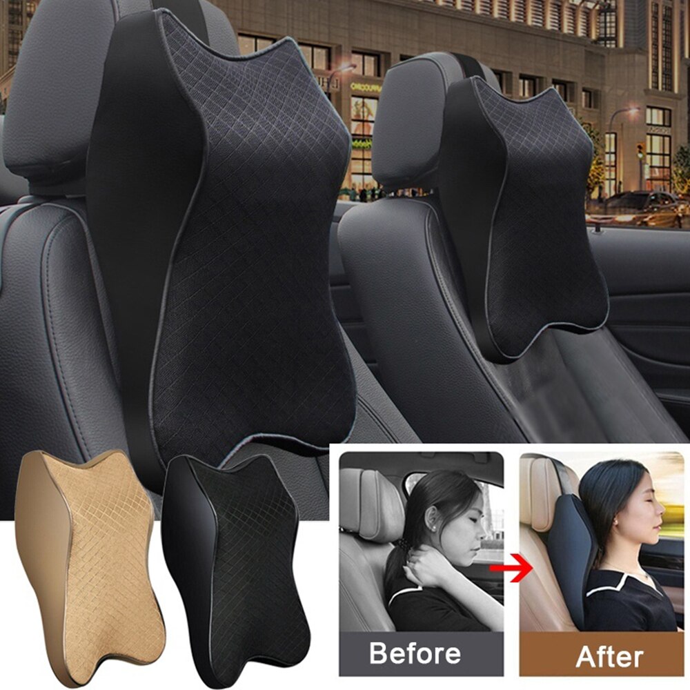 Car headrest Adjustable Head Restraint 3D Memory Foam Slow resilience Neck Support Travel Rest Car Seat Pillow Car Styling