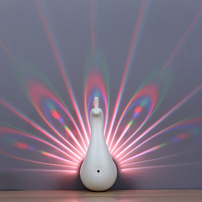 Lámpara de proyección 3D patrón de pavo real lámpara de pared de Control remoto lámpara de luz LED colorida para de lámpara de Festival