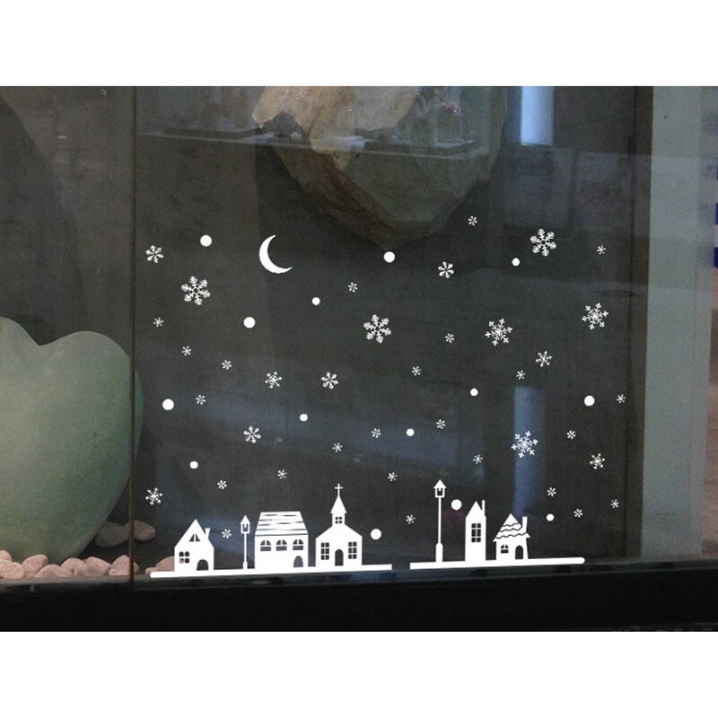 Christmas Window Decal Santa Claus Snowflake Decals Winter Wall Decals for Kids Rooms Christmas Year Window Decorations: 25x35 DMJ2535-010