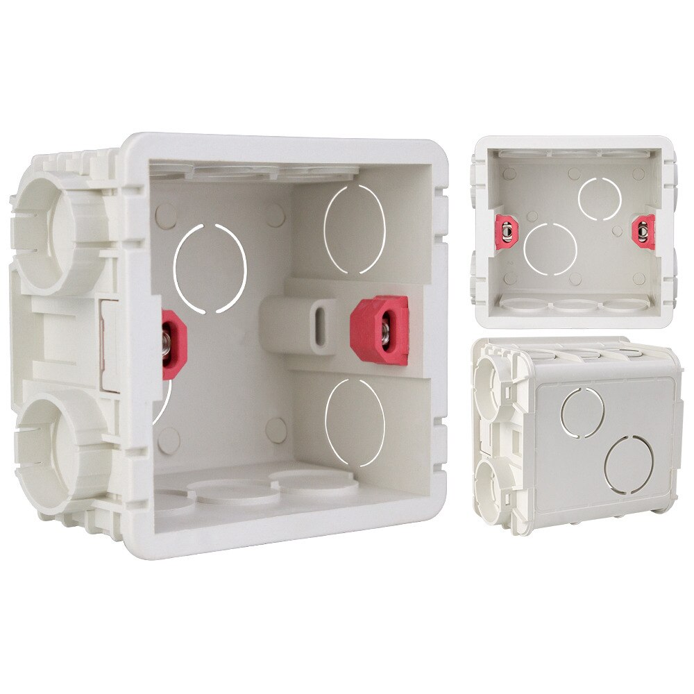 86 Type Mounting Box Splicing Adjustable Cassette Switch And Socket Box Wall Box Red/White Internal Cassette Easy Installation