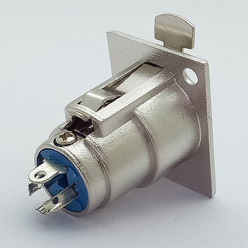 1pc 3pins XLR Connector, Female Jack Panel Mount, YS1K3F2 Nickel Plated, 3Pins XLR Female Socket