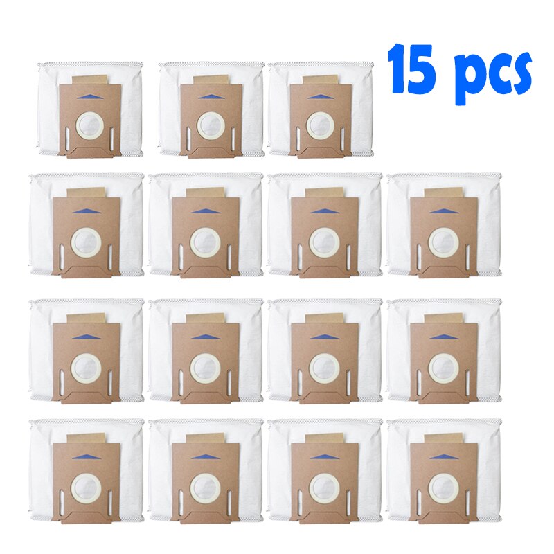 Cepillo de rodillo de paño de mopa Cepillo Lateral Kits para Ecovacs Deebot OZMO T8 T8 AIVI vacío limpiador accesorios mopa desechable bolsa: 15pcs