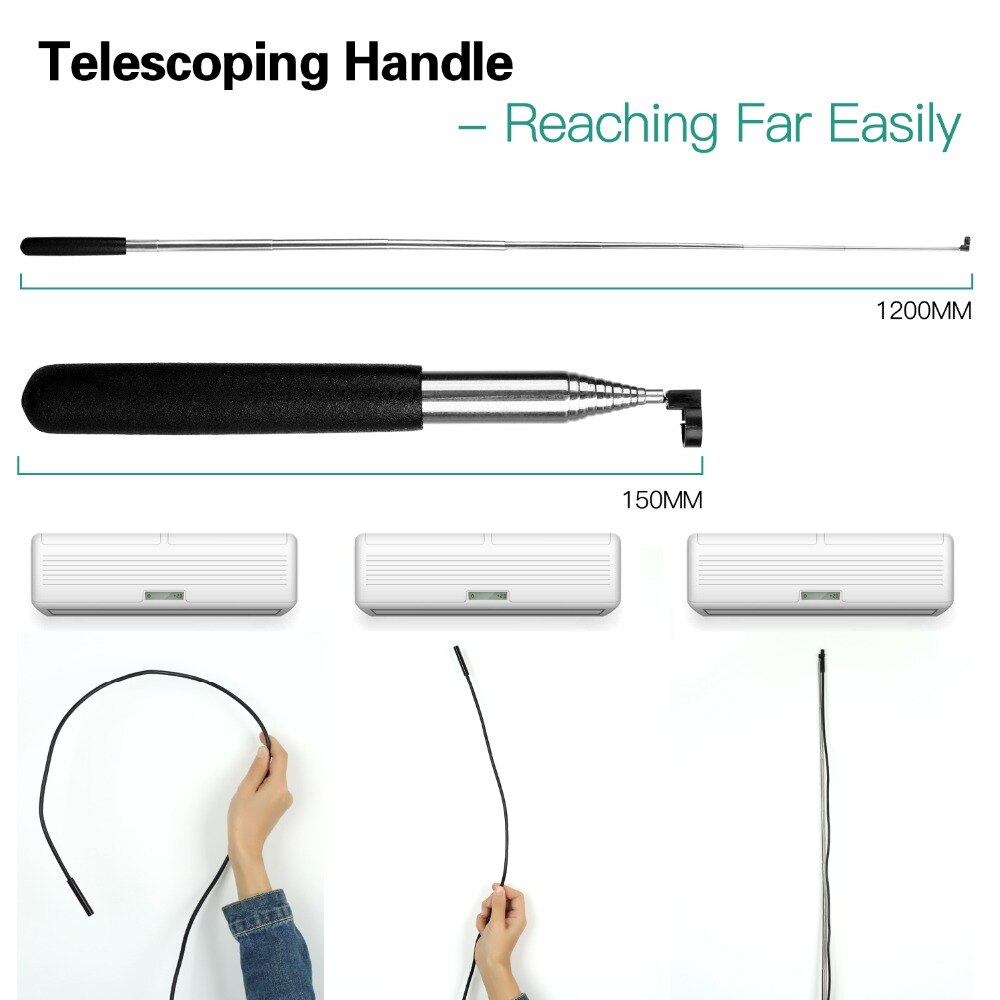 Iphone endoskop 1200p android endoskop kamera wifi kamera semi stift 3.5m/5m/10m kabel vandtæt led lys inspektionskamera