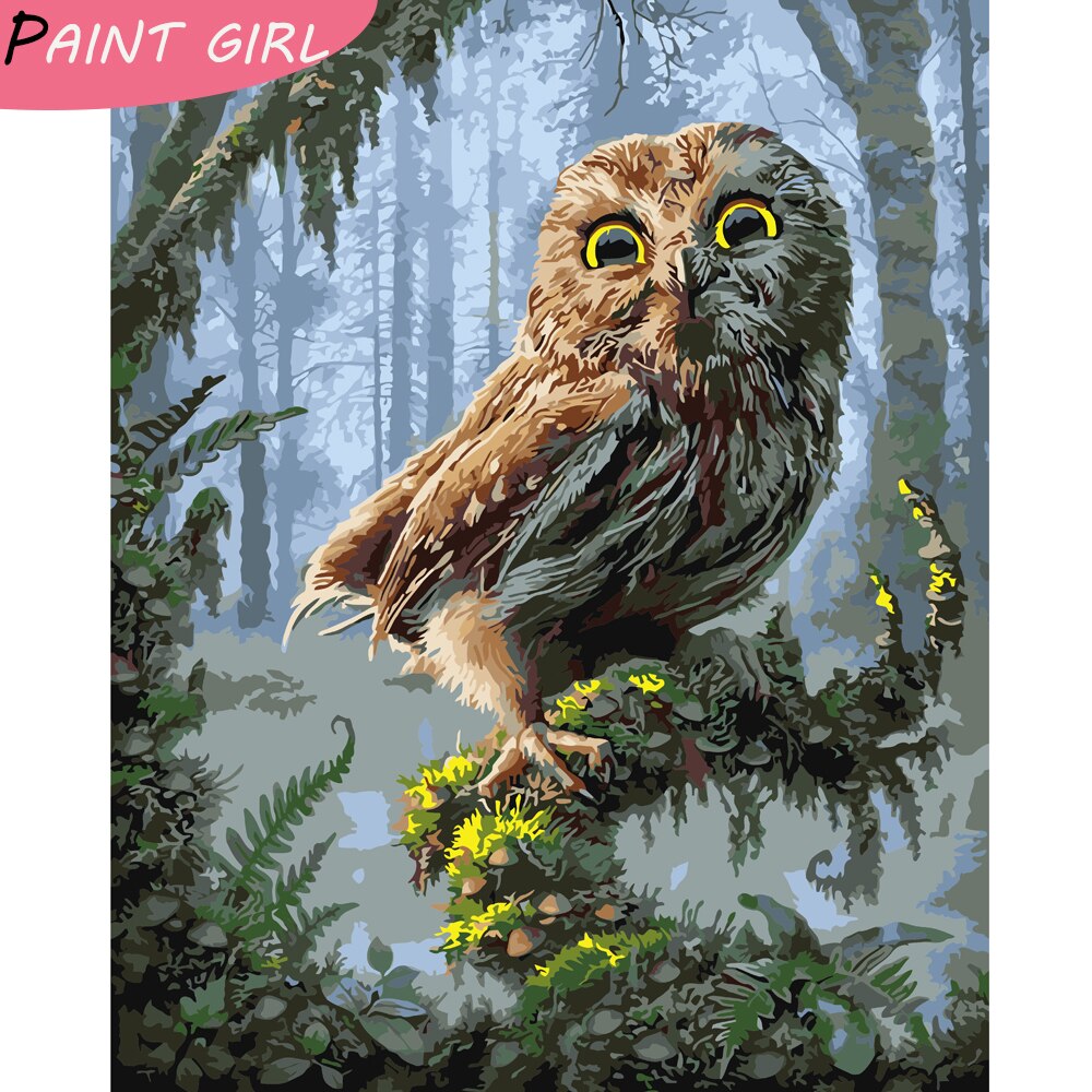 PaintEveryday Acrylic Paintings By Numbers Animals Oil Painting Handmade DIY Paintings Children Picture Fast: VA-0179