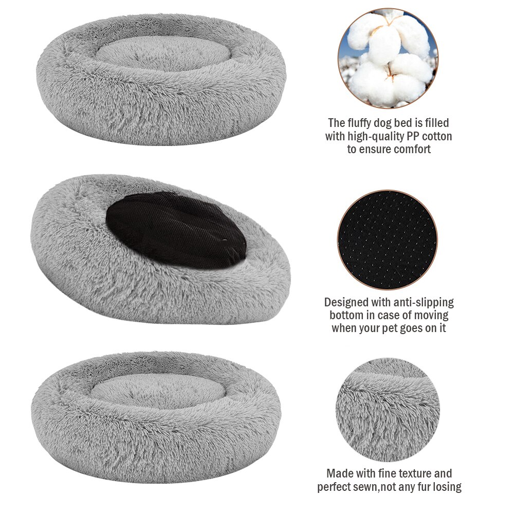 Super Zachte Hond Bed Pluche Kat Mat Hond Bedden Voor Grote Honden Bed Labradors Huis Ronde Kussen Huisdier Product Accessoires