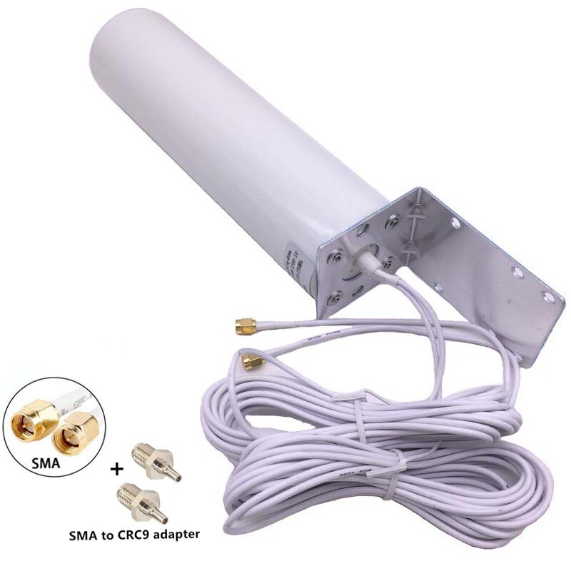 Lte Antenne 3G 4G Externe Antennna Outdoor Antenne Met 5M Dual Slider CRC9/TS9/Sma connector Voor 3G 4G Router Modem: add CRC9 adapter