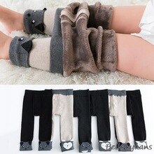 Høst og vinter barn en pluss fløyel varm baby baby leggings dyrehode dreiet bomull barn ni bukser