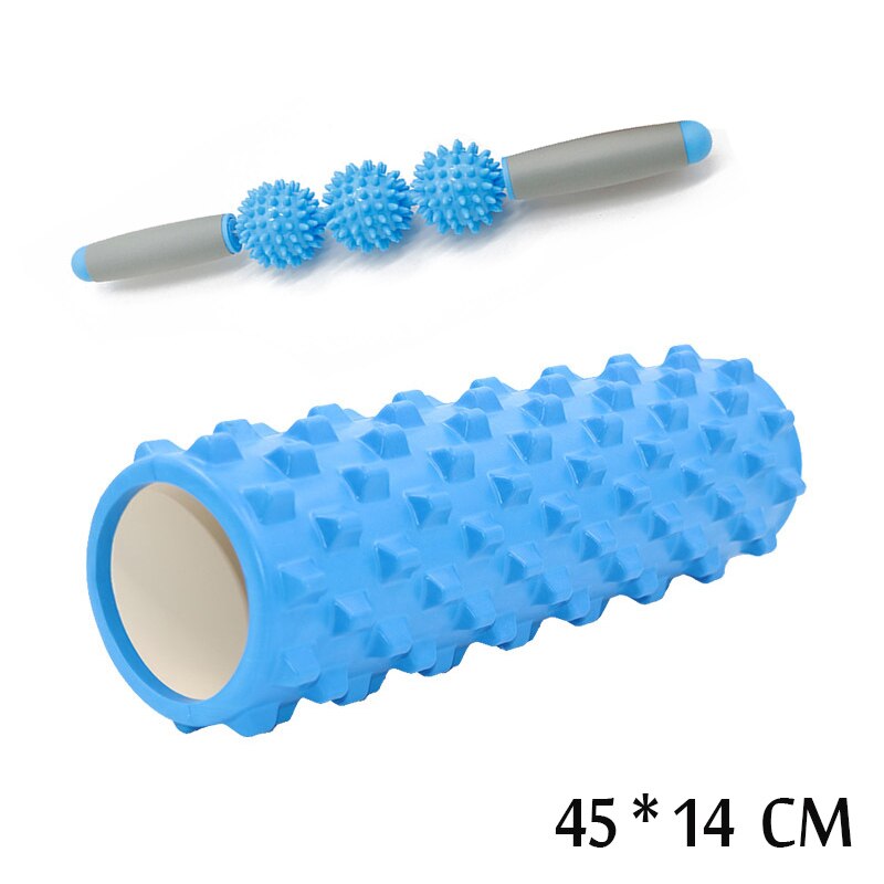 45/14CM Yoga Foam Pilate Fitness Roller EVA Sports Hollow Core Column Massage Grid Floating Trigger Point Therapy Exercise block: Clear