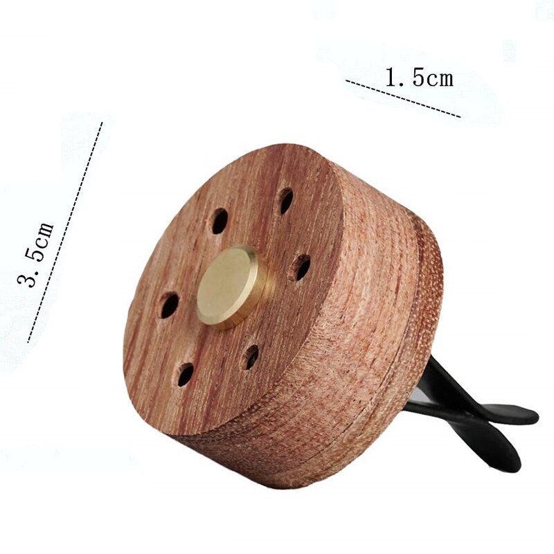 -Essential Oil Diffuser For Car With Vent Clip, Wooden Stainless Steel Lava Stone Aromatherapy Diffuser Locket Mini Air Fresh
