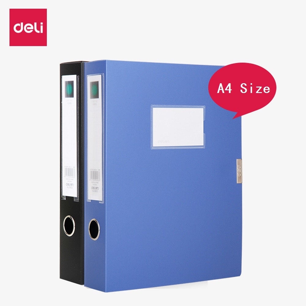Deli A4 Blue File Box Multi-Specification Large Capacity Storage File Sticky Data Box Folder PP Folder Information OfficeSuppliy