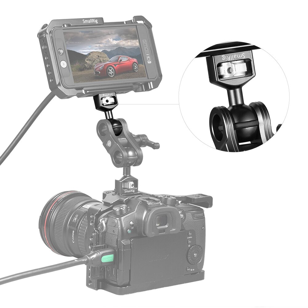 SmallRig Ballhead With 3/8-16 Screw For Quick Release Articulating Magic Arm With Double Ballheads Extension -2211