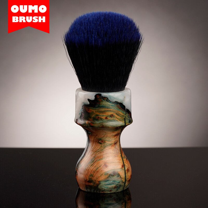 Oumo Borstel-Blue Tuxedo Synthetisch Haar Knopen Scheerkwast Knopen