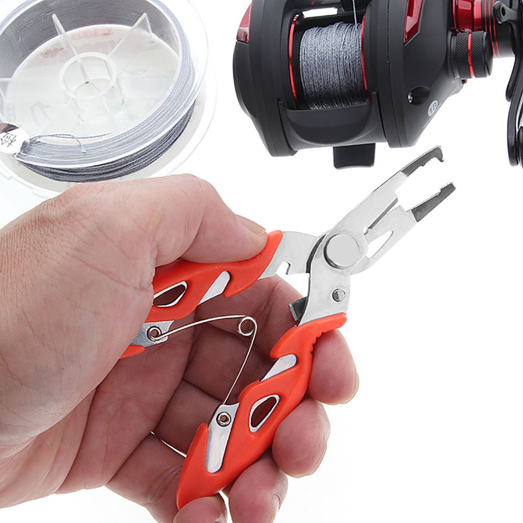 Pinza para pesca, tijeras de pesca, alicates de pesca, tijeras de acero inoxidable, removedor de anzuelos, herramientas de pesca con nudo de Cortador de línea, equipo de pesca # y30