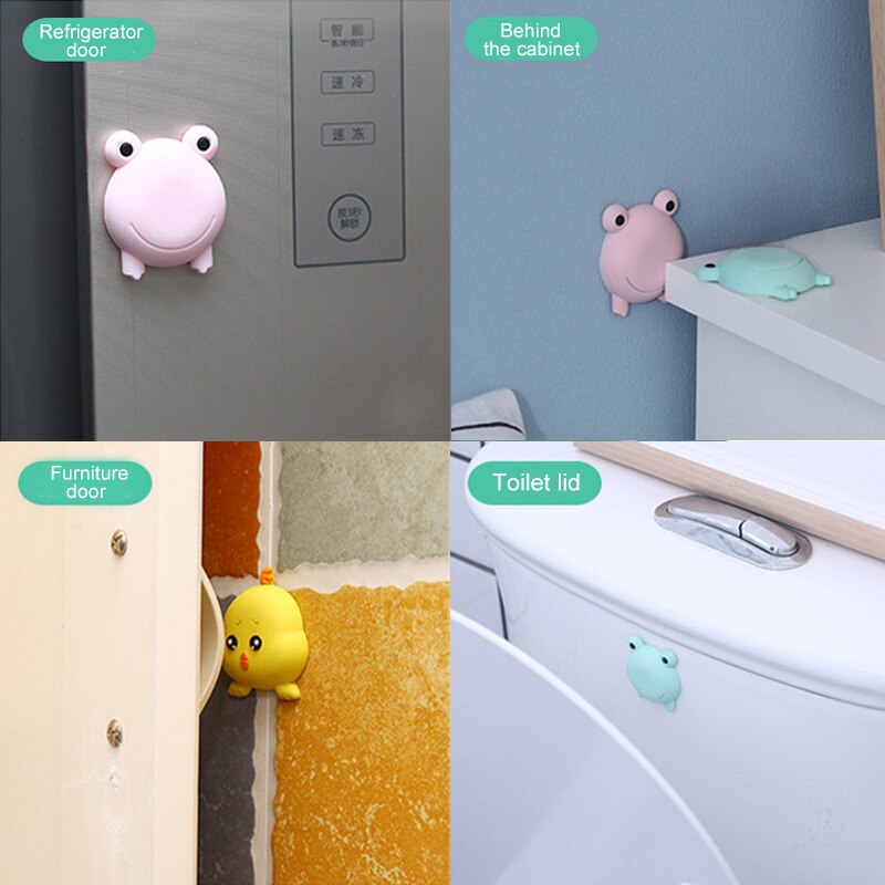 4 sztuk/zestaw samoprzylepne ściany wyciszenie naklejka na ścianę i drzwi silikonowa ochrona na zamek robić drzwi klocki pogrubienie Słodki kreskówka zwierząt zaszokować mata