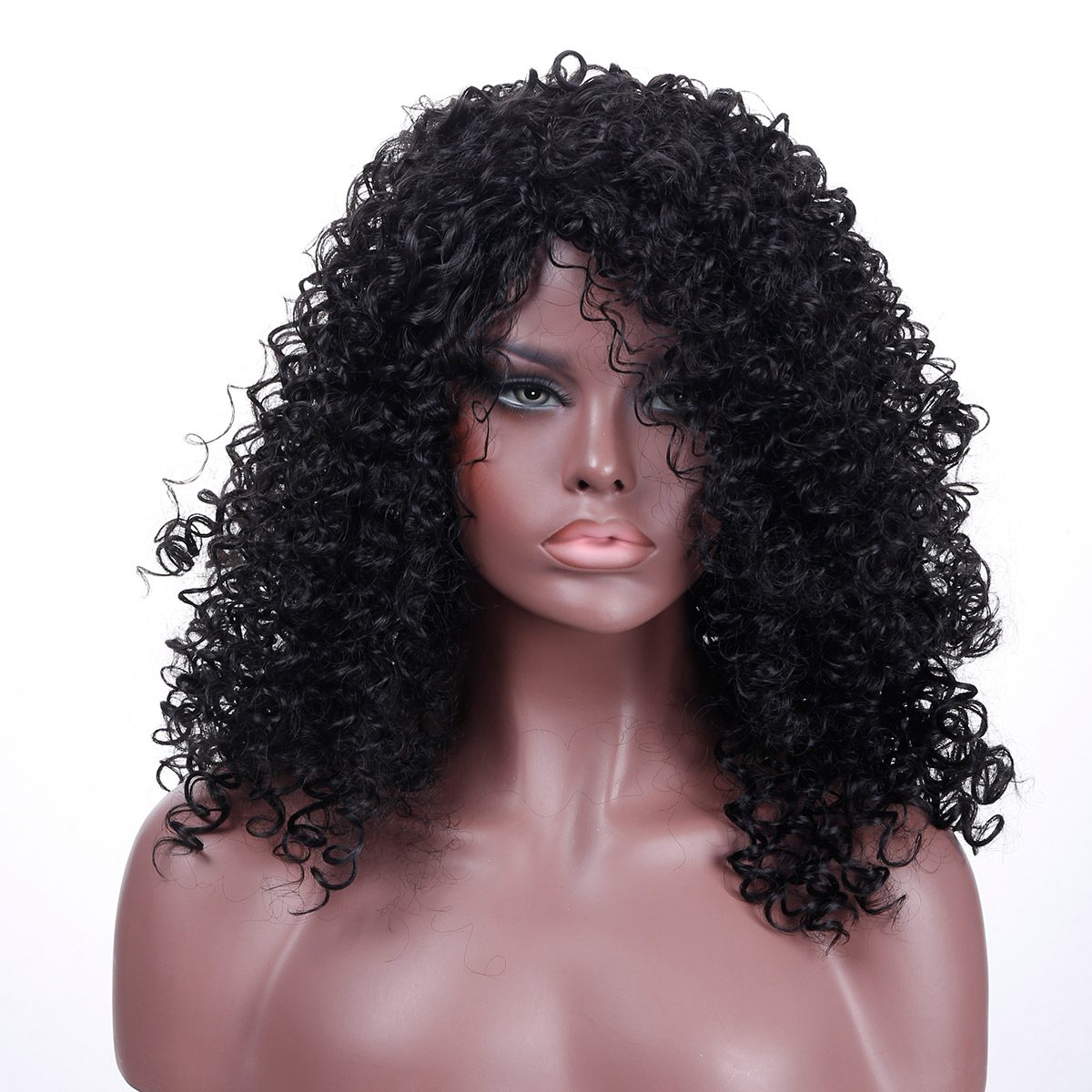 MUMUPI-peluca Afro rizada sintética para mujer, pelo negro Natural Afro, de alta temperatura, disponible en 2 colores: Color natural