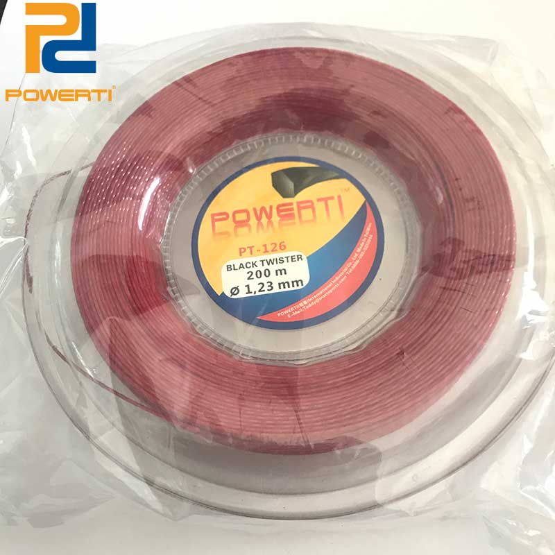 POWERTI twister Torsione 1.23mm Esagono Poliestere Racchetta Da tennis Stringa 200 m Bobina Durevole Sensazione Formazione Stringa PT-126