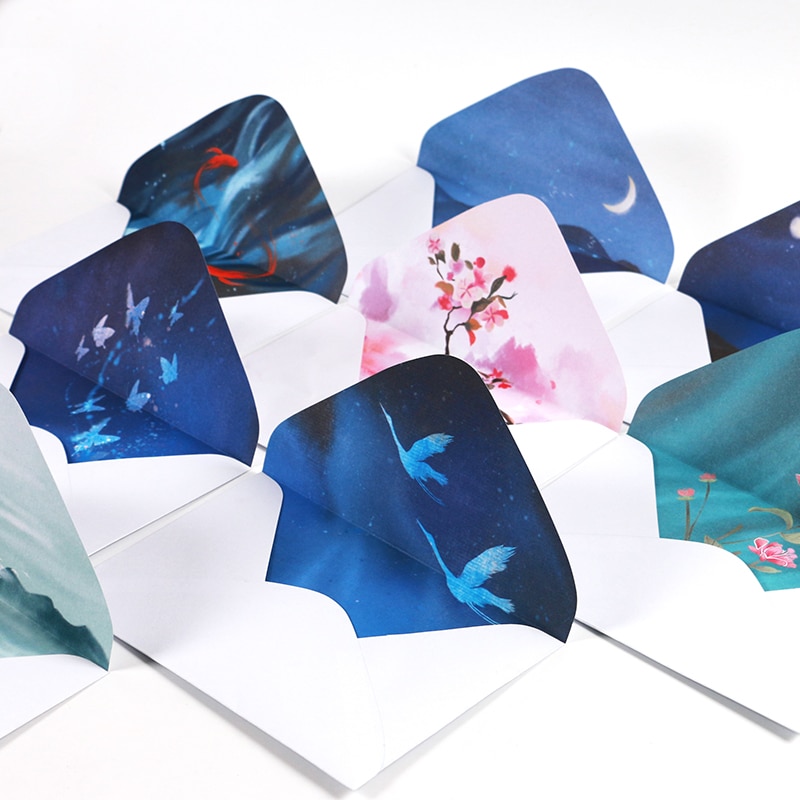 Chinese Retro Klassieke Handgeschilderde Collectie Papieren Envelop Enveloppe Bruiloft Enveloppen Voor Uitnodigingen Decoratieve Envelop