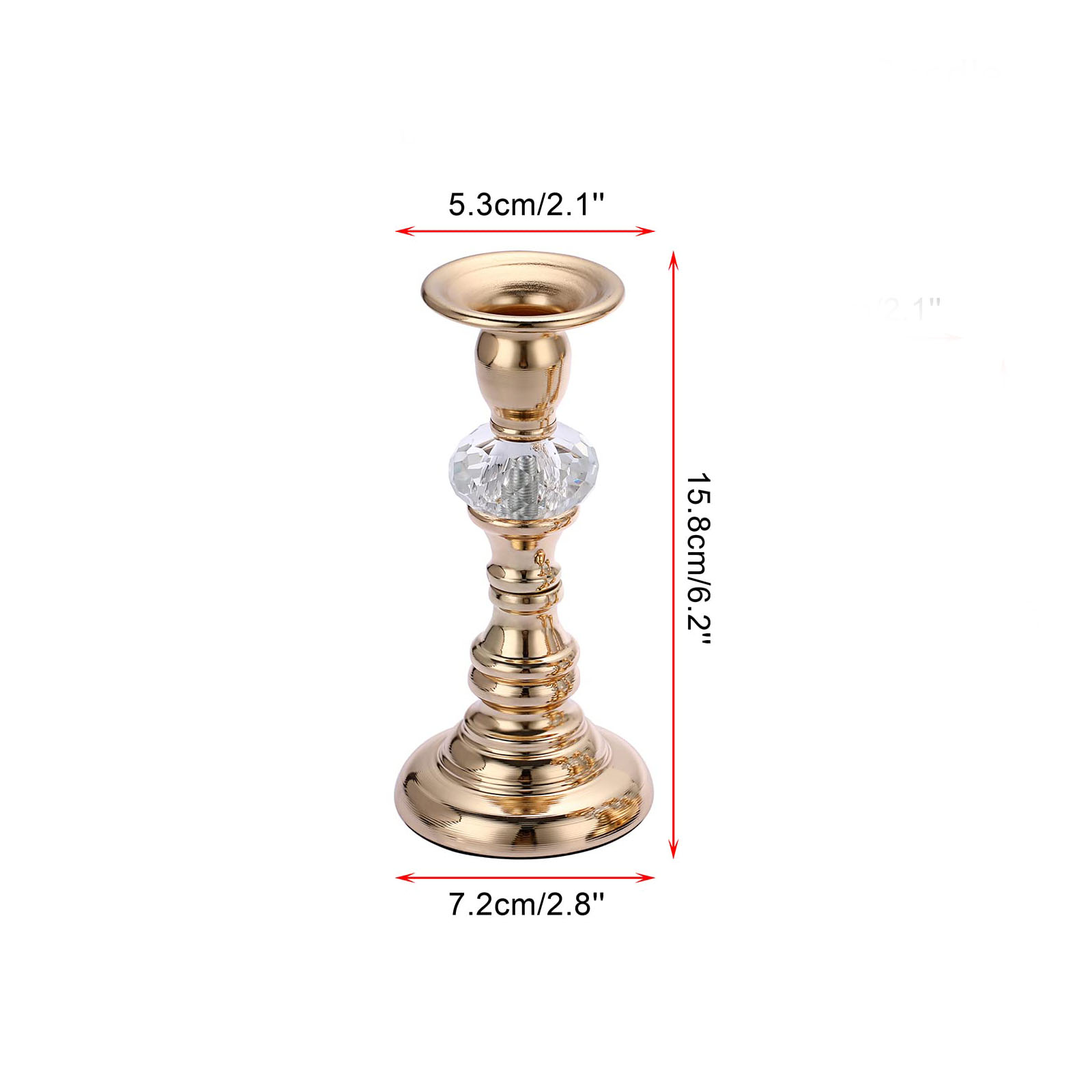 Portavelas cónico Vintage de Metal, candelabro decorativo, soporte para velas de cristal, portavelas cónico para boda, en casa: Dorado