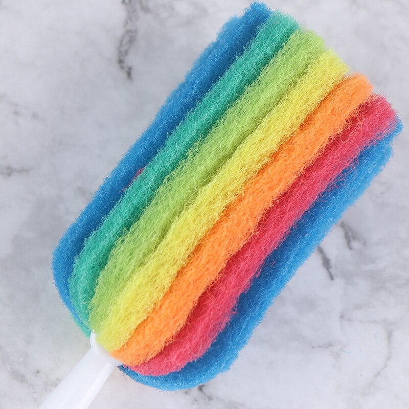 Colorful Detachable Water Bottle Cup Mug Glass Washing Sponge Cleaning Brush Scrubber With Handle Cleaning Utensils Brush Glass