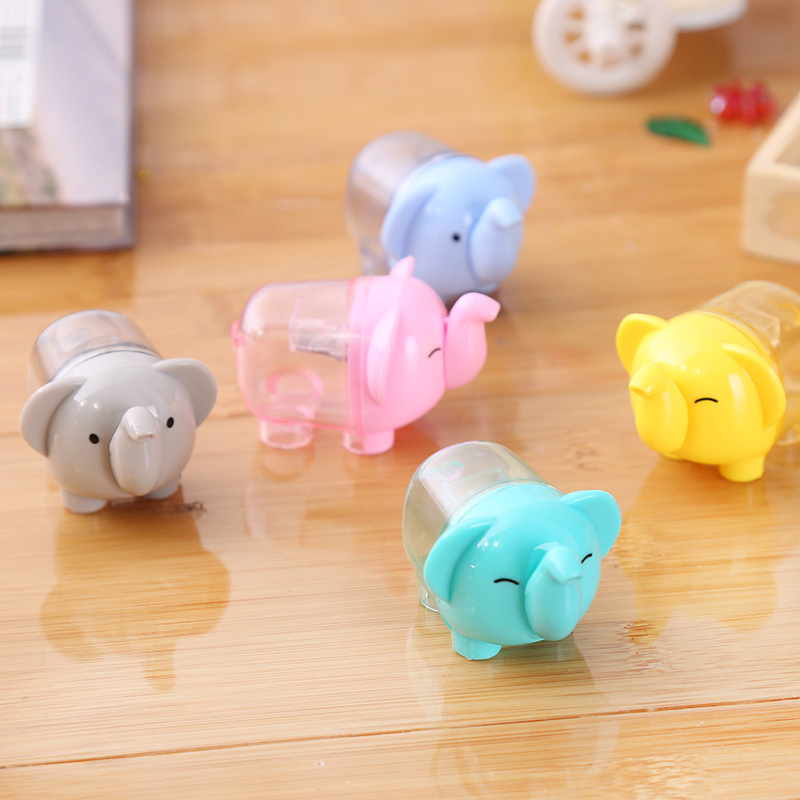 Sacapuntas lindo de un solo agujero, sacapuntas Kawaii de elefante para niñas, para niñas, suministros para la escuela, papelería coreana