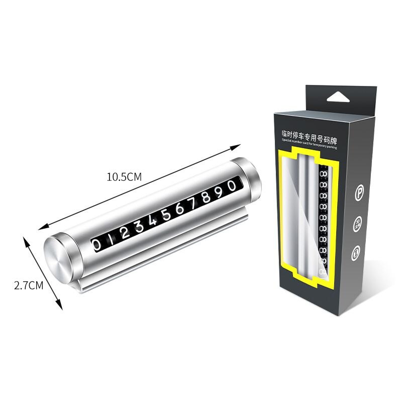 Car Styling Temporary Parking Card Rotate Phone Number Card Park Stop Plate Auto Accessories Stainless Steel Parking Card