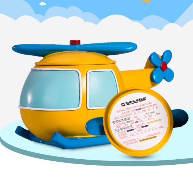 Organizador para dientes de leche para niños, helicóptero con de resina, caja para dientes, ZL223