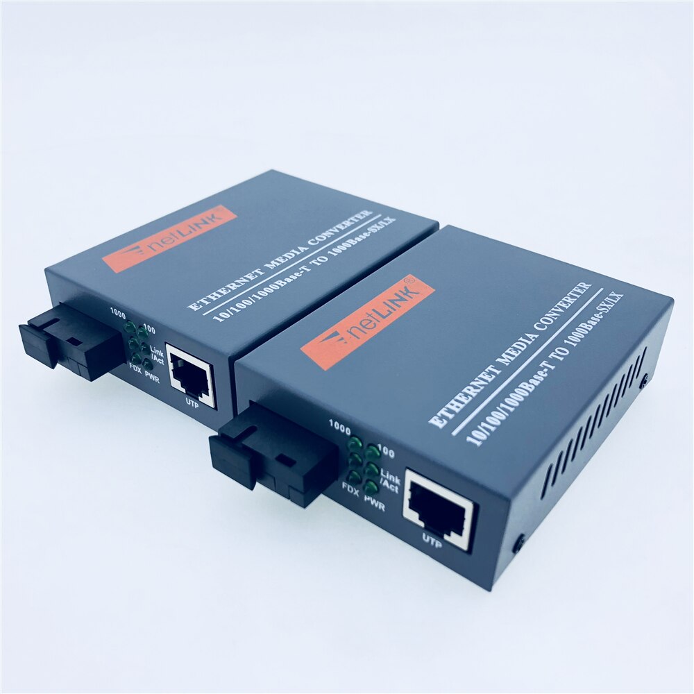 FTTH 1 Pair Gigabit Fiber Optical Media Converter 10/100/1000Mbps Single Mode Single Fiber 20KM SC Port External Power Supply