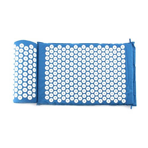 Acupressure Mat Massager Relieve Body Stress Pain Mat Natural Relief Stress Body Massage Pillow Cushion With Bag Yoga Mats: Blue