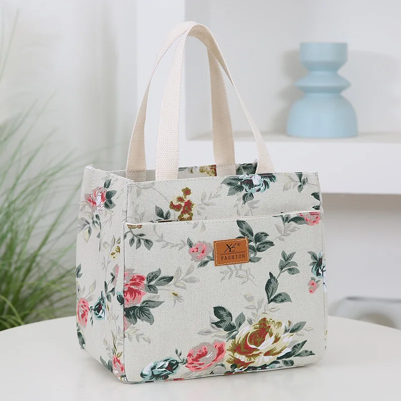 Aesthetic Floral Print Lunch Bag, Insulated Large – Grandado