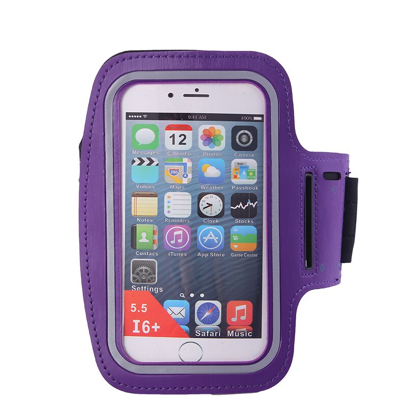 Sport Impermeabile di Sport DELL'UNITÀ di elaborazione Corsa e Jogging Fascia di Braccio Per iphone 6 Plus 7 Più Il 5.5 pollice Del Supporto Del Sacchetto Chiave + Slot Per Casual accessori Custodie: Purple