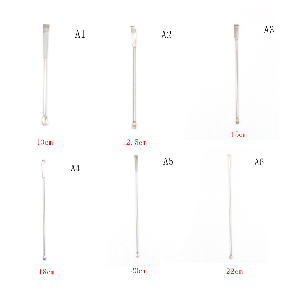 10cm-22cm medicinsk sked rostfritt stål spatel spadehuvud experiment apotek lab användning